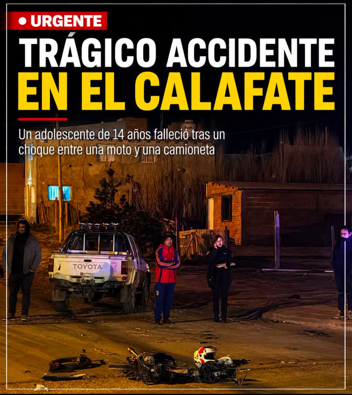 EL CALAFATE Tragedia en El Calafate: murió un adolescente de 14 años tras chocar con una camioneta